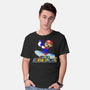 Super Penguin King 64-Mens-Basic-Tee-rocketman_art