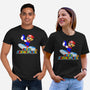 Super Penguin King 64-Unisex-Basic-Tee-rocketman_art