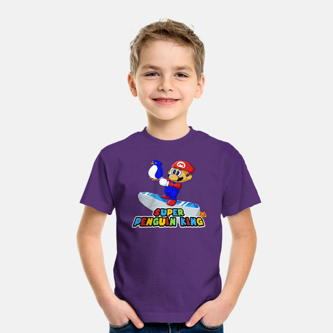 Super Penguin King 64-Youth-Basic-Tee-rocketman_art