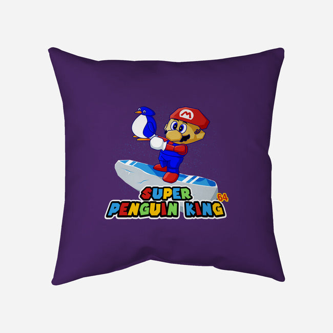 Super Penguin King 64-None-Removable Cover-Throw Pillow-rocketman_art