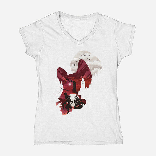 Hook Landscape-Womens-V-Neck-Tee-dandingeroz