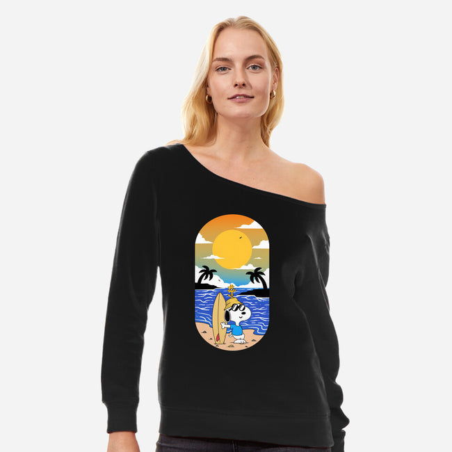 Summer Surf-Womens-Off Shoulder-Sweatshirt-Tri haryadi