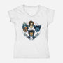 Mutant And Proud-Womens-V-Neck-Tee-glitchygorilla