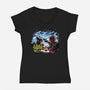 Face To Face-Womens-V-Neck-Tee-zascanauta