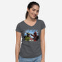 Face To Face-Womens-V-Neck-Tee-zascanauta