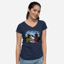 Face To Face-Womens-V-Neck-Tee-zascanauta