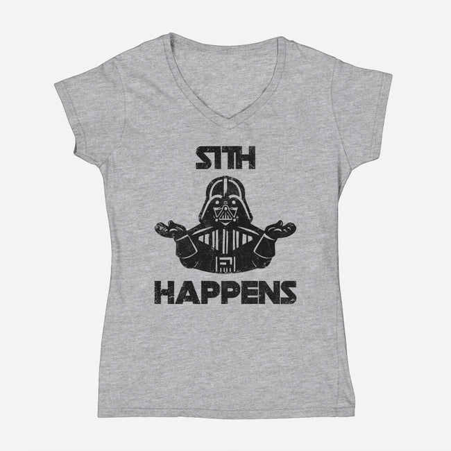 Sith Happens-Womens-V-Neck-Tee-zachterrelldraws