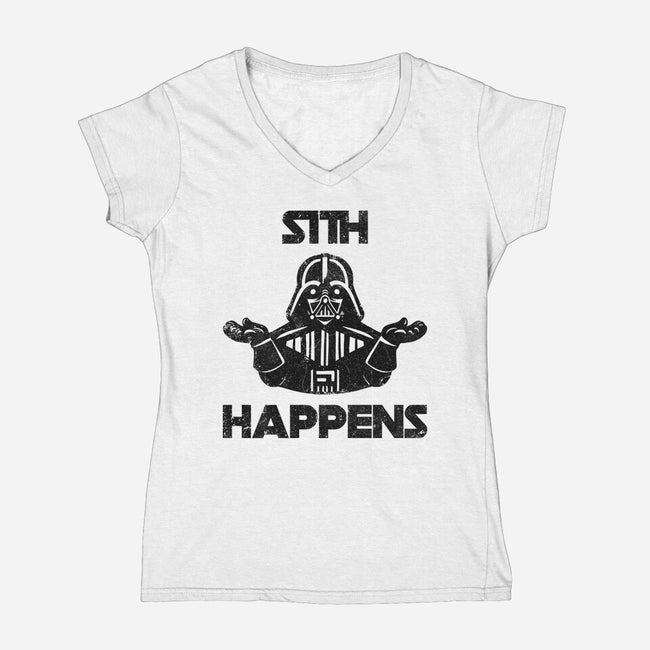 Sith Happens-Womens-V-Neck-Tee-zachterrelldraws