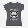 Human Intolerant-Womens-V-Neck-Tee-kharmazero