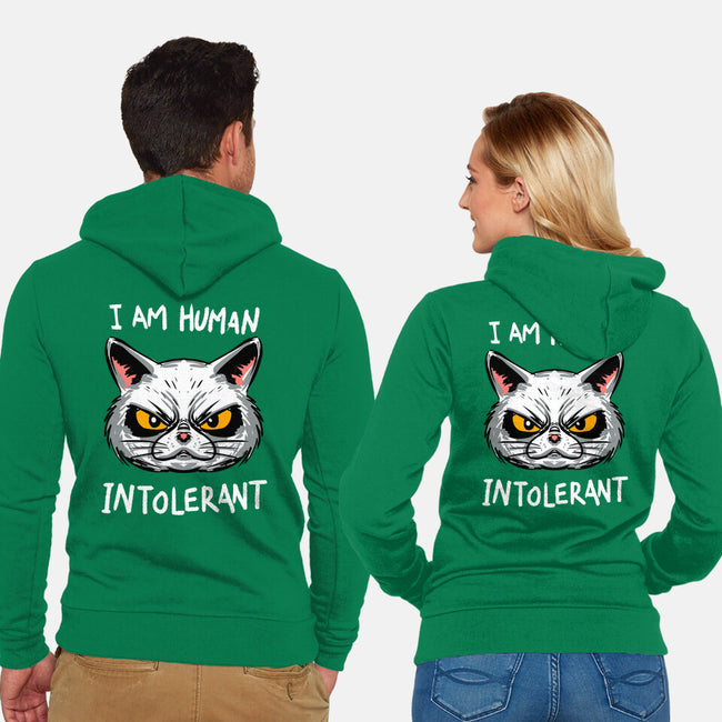 Human Intolerant-Unisex-Zip-Up-Sweatshirt-kharmazero