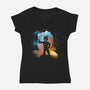 Rule Of The Thumb-Womens-V-Neck-Tee-Donnie