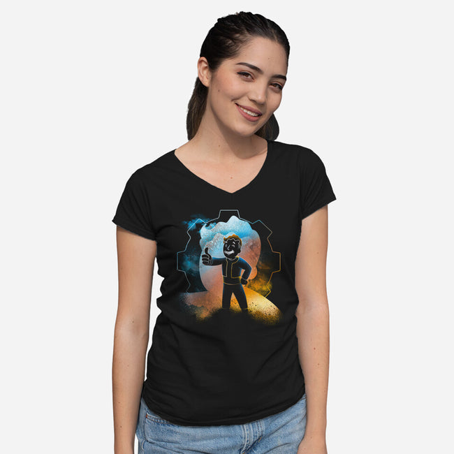 Rule Of The Thumb-Womens-V-Neck-Tee-Donnie