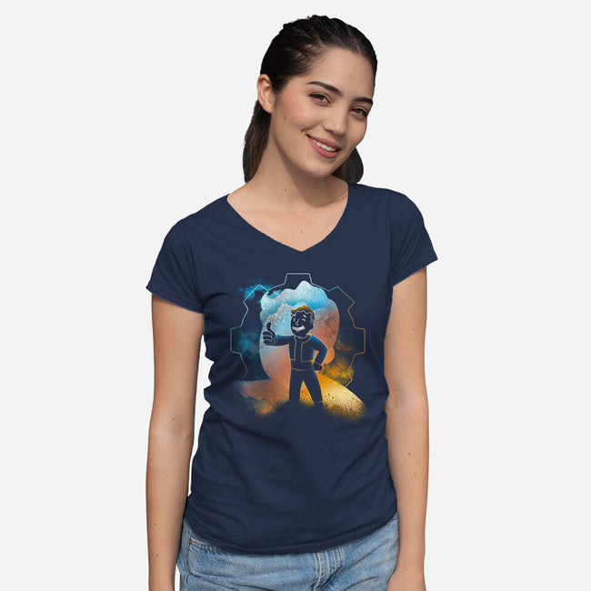 Rule Of The Thumb-Womens-V-Neck-Tee-Donnie