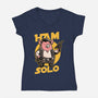 Space Captain Pig Smuggler-Womens-V-Neck-Tee-Studio Mootant