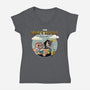 The Heavy Metal Show-Womens-V-Neck-Tee-Roni Nucleart