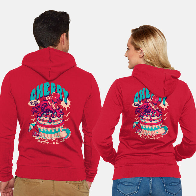 Cherry Surf-Unisex-Zip-Up-Sweatshirt-Estudio Horta