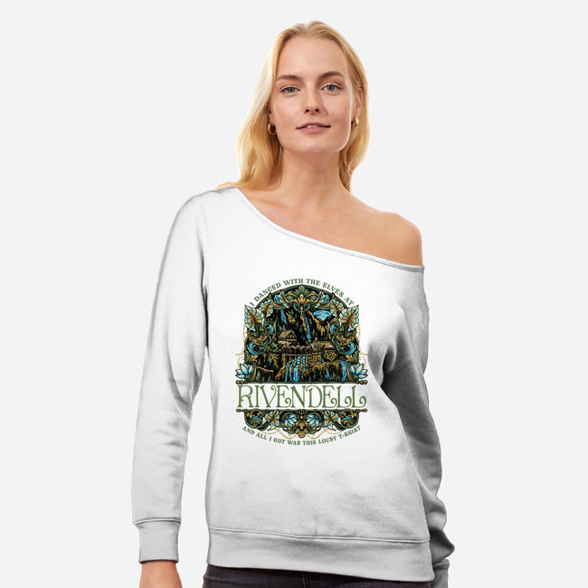 I Went To See The Elves-Womens-Off Shoulder-Sweatshirt-glitchygorilla