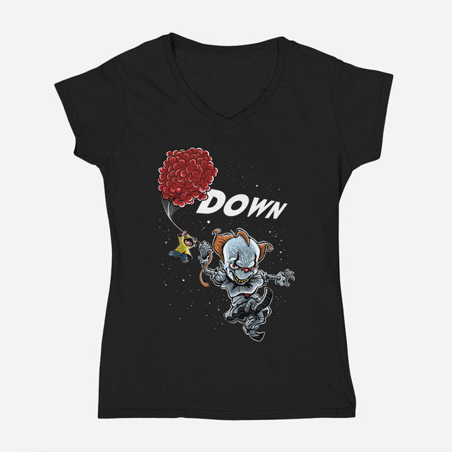 Down-Womens-V-Neck-Tee-zascanauta