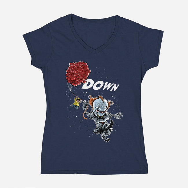 Down-Womens-V-Neck-Tee-zascanauta