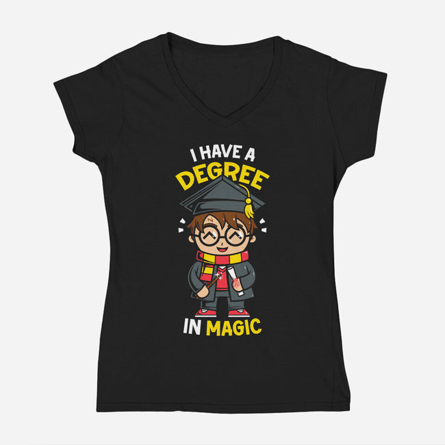 Degree In Magic-Womens-V-Neck-Tee-krisren28