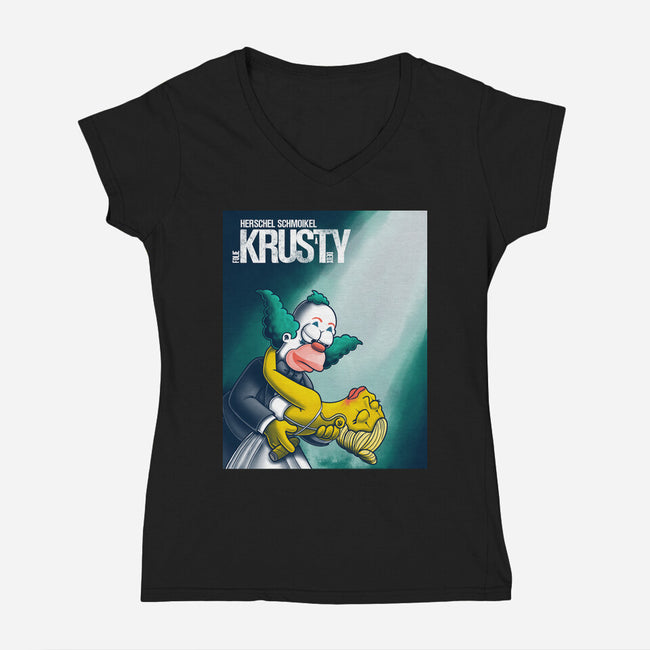 The Clown 2-Womens-V-Neck-Tee-trheewood