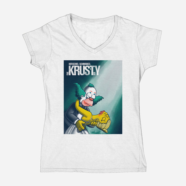 The Clown 2-Womens-V-Neck-Tee-trheewood