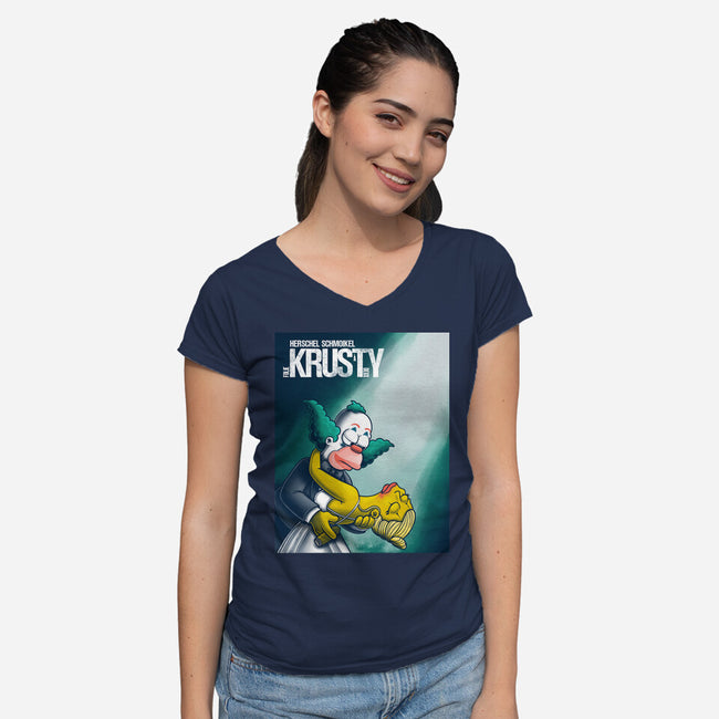 The Clown 2-Womens-V-Neck-Tee-trheewood