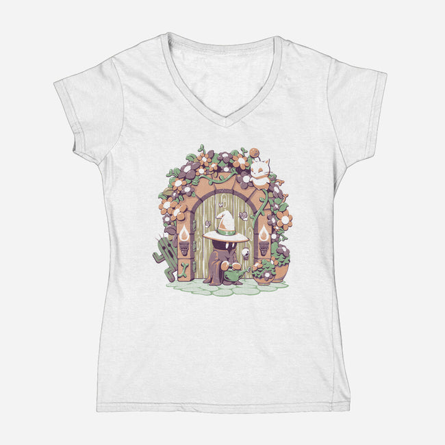 Fantasy Garden-Womens-V-Neck-Tee-eduely