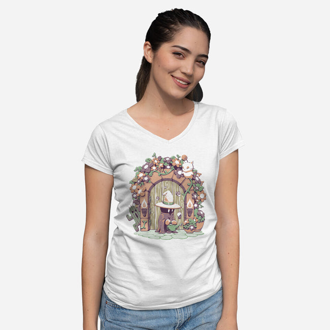 Fantasy Garden-Womens-V-Neck-Tee-eduely