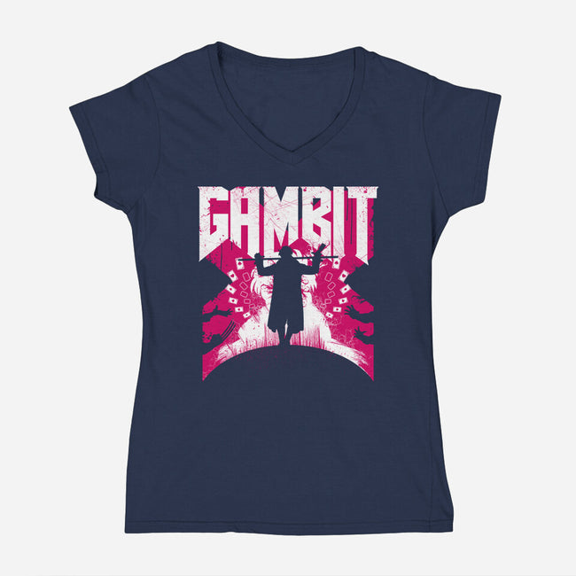 Gam 92-Womens-V-Neck-Tee-rocketman_art