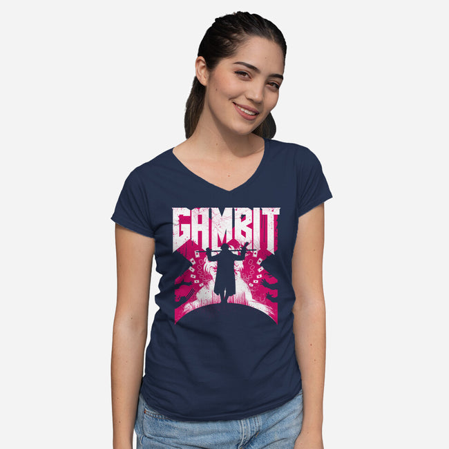 Gam 92-Womens-V-Neck-Tee-rocketman_art