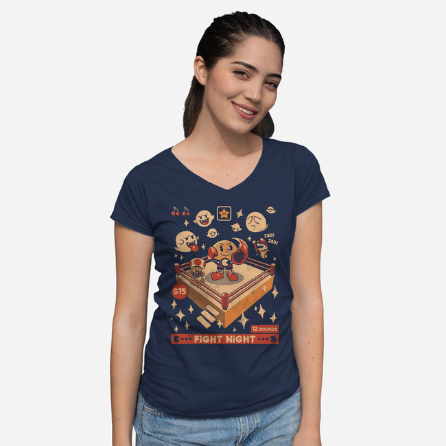 Retro Arcade Showdown-Womens-V-Neck-Tee-Heyra Vieira