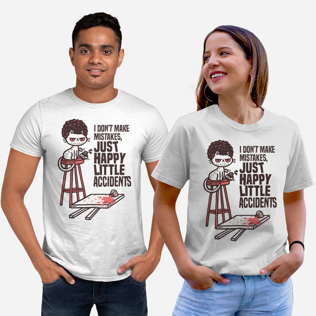 Just Happy Little Accidents-Unisex-Basic-Tee-Wenceslao A Romero