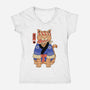 The Sushi Meowster-Womens-V-Neck-Tee-vp021