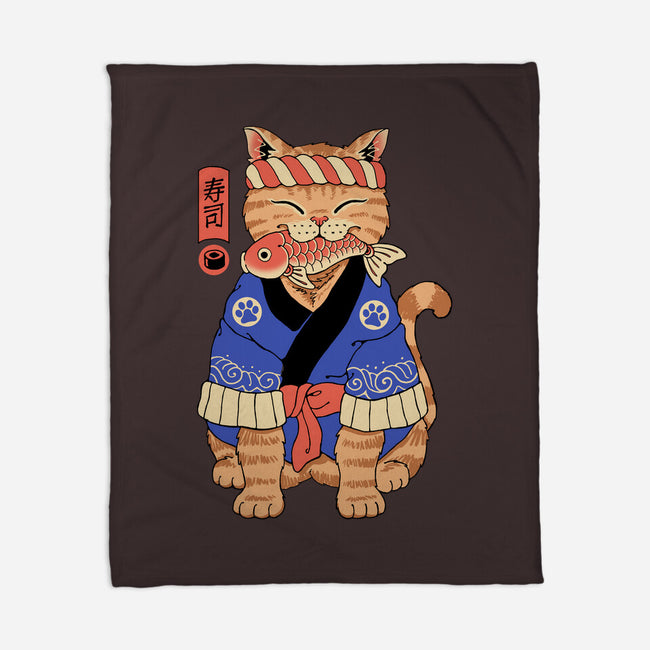 The Sushi Meowster-None-Fleece-Blanket-vp021