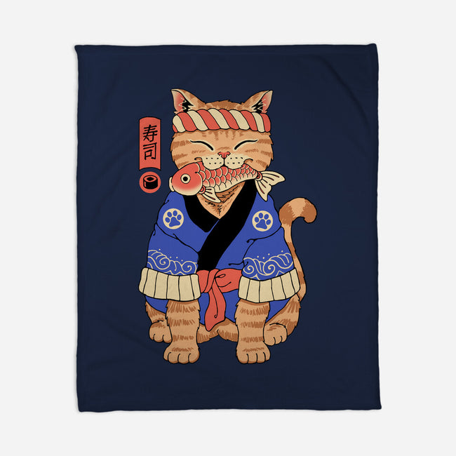 The Sushi Meowster-None-Fleece-Blanket-vp021