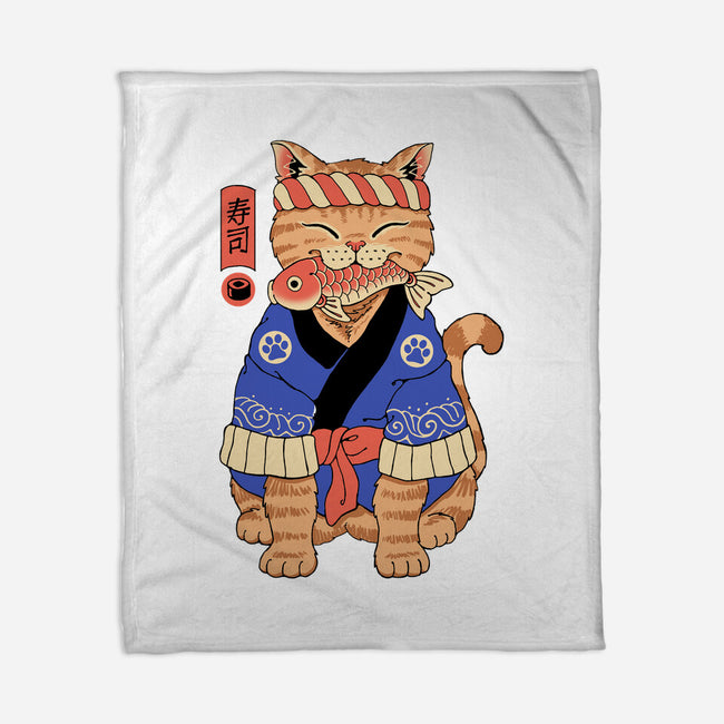 The Sushi Meowster-None-Fleece-Blanket-vp021