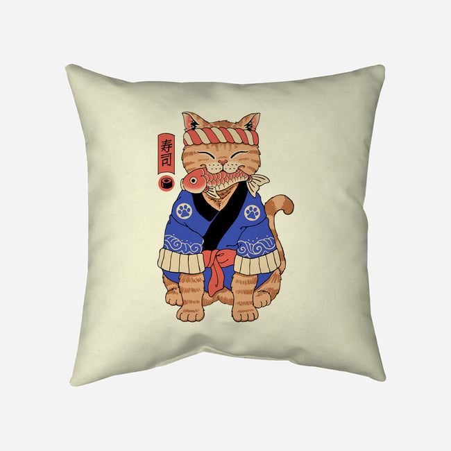 The Sushi Meowster-None-Removable Cover-Throw Pillow-vp021