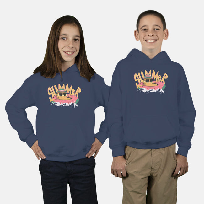 Summer Cat-Youth-Pullover-Sweatshirt-OnlyColorsDesigns