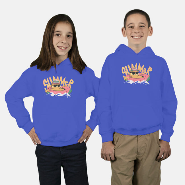 Summer Cat-Youth-Pullover-Sweatshirt-OnlyColorsDesigns