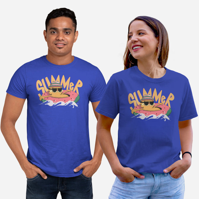 Summer Cat-Unisex-Basic-Tee-OnlyColorsDesigns