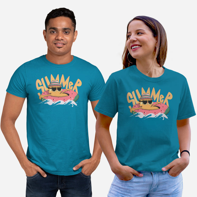 Summer Cat-Unisex-Basic-Tee-OnlyColorsDesigns