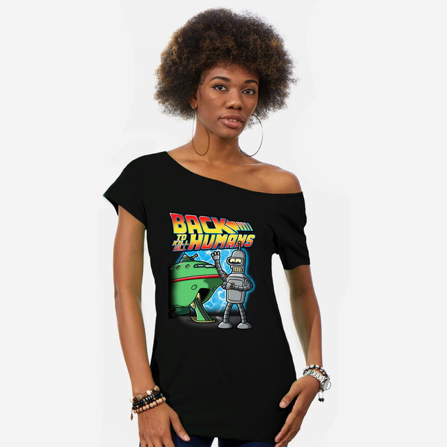 Back To Kill All Humans-Womens-Off Shoulder-Tee-Barbadifuoco