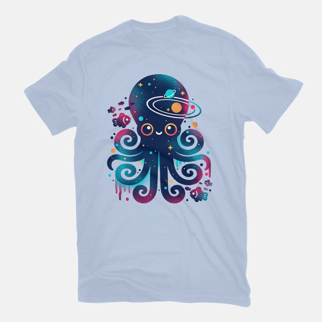 Space Octopus Galaxy-Womens-Fitted-Tee-NemiMakeit