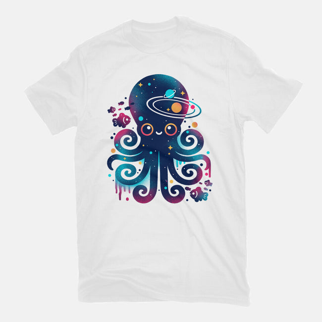 Space Octopus Galaxy-Womens-Fitted-Tee-NemiMakeit