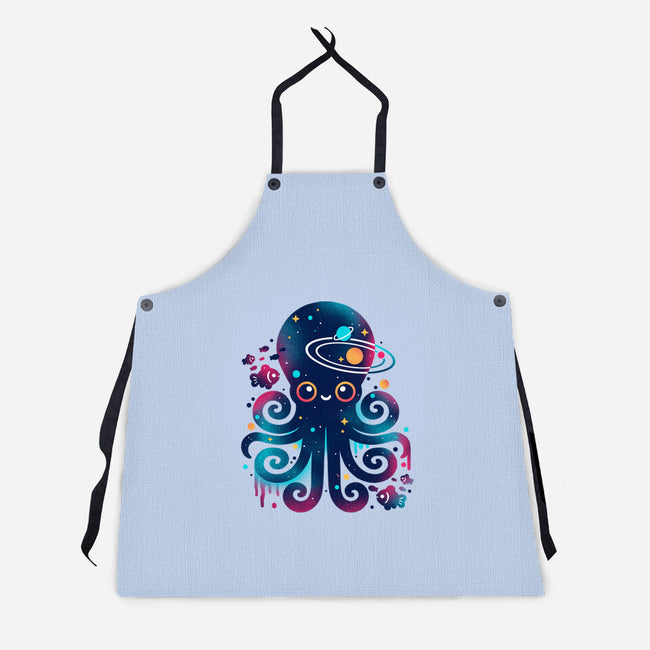 Space Octopus Galaxy-Unisex-Kitchen-Apron-NemiMakeit