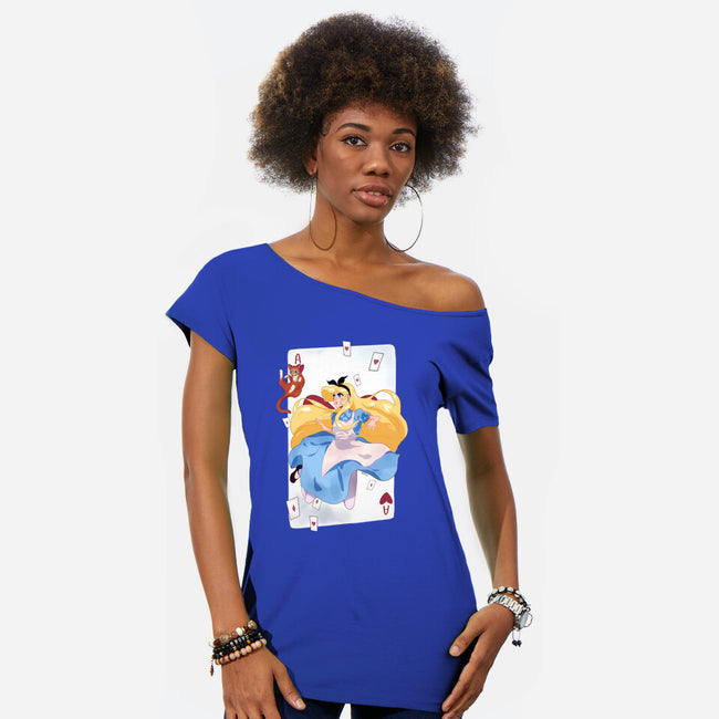 Wonderland Card-Womens-Off Shoulder-Tee-Rayuzu