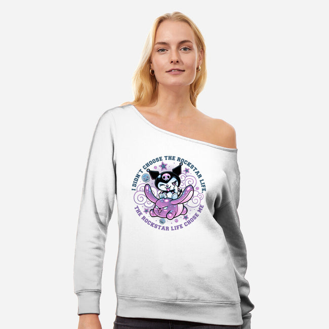 Cute Little Rockstar-Womens-Off Shoulder-Sweatshirt-glitchygorilla