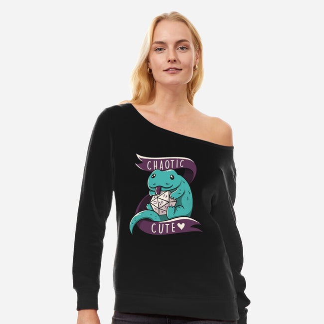 Chaotic Cute RPG Dragon-Womens-Off Shoulder-Sweatshirt-tobefonseca