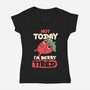 Berry Tired Funny Strawberry-Womens-V-Neck-Tee-tobefonseca